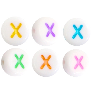Letterkralen van acryl letter X Multicolor-Wit