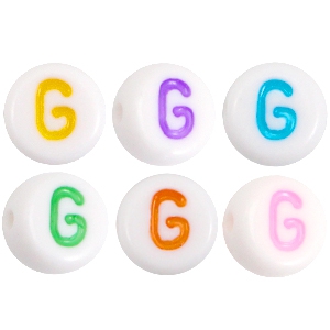 Letterkralen van acryl letter G Multicolor-Wit