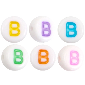 Letterkralen van acryl letter B Multicolor-Wit