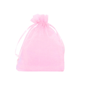 Sieraad zakje organza 9x12cm Pink rose