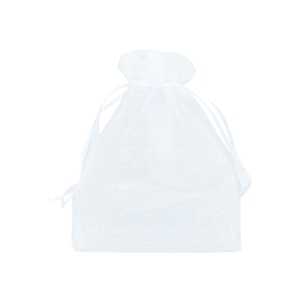 Sieraad zakje organza 9x12cm Wit