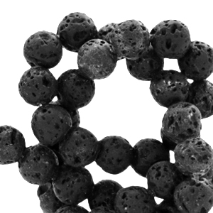 4 mm natuursteen kralen mat Lava black