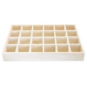 Sieraad display hout 24-vaks Natural (natuurlijke kleur van het hout)