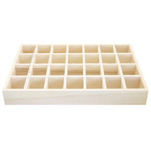 Sieraad display hout 28-vaks Natural (natuurlijke kleur van het hout)