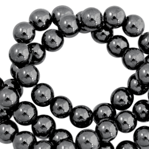 Hematite kralen rond 8mm Anthracite grey