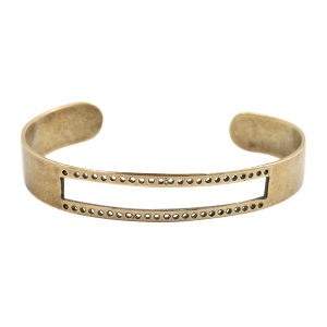 Onderdelen DQ metaal basis armband (voor macram&eacute; draad) Antiek brons (nikkelvrij)