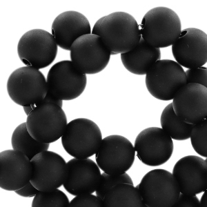 8 mm acryl kralen mat Deep black