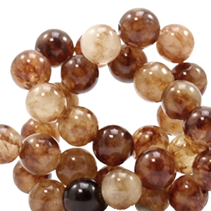 Natuursteen kralen kwarts 8mm Multicolour natural brown