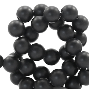Natuursteen kralen 6mm Matt black