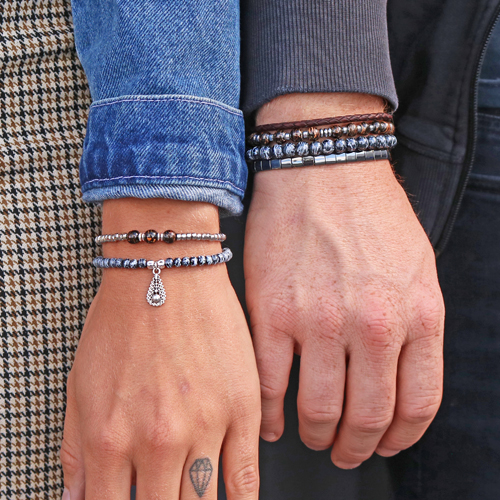 Zo maak je stoere heren armbanden met glaskralen en hematite kralen: