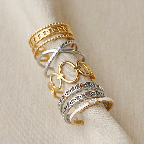 Prachtige stainless steel ringen om samen te combineren