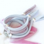 Trendy en universele armbandjes die je ook kan gebruiken als haarelastiek van stitched elastisch lint Ibiza!