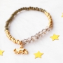 Fijne armbandjes van facet kralen met nieuwe sieradenkaartjes in winterse en feestelijke stijl