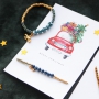 Fijne armbandjes van facet kralen met nieuwe sieradenkaartjes in winterse en feestelijke stijl
