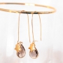 Handmade oorbellen met crystal glas en DQ metaal