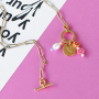 Ontwerp modieuze sieraden met diverse acryl kralen en de DQ metalen rainbow nietstiften 