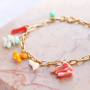 Ontwerp trendy sieraden met de kleurrijke ocean bamboo kralen en rvs sieraad onderdelen 
