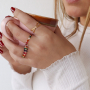 Prachtige ringen met imitatie natuursteen facet geslepen kralen