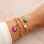Armbanden en bijpassende oorbellen met cabochons