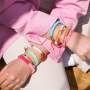 Inspiratie voor armbanden met acryl kralen, facet kralen en lint met tekst