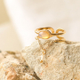 Elegante roestvrij stalen ringen met natuursteen
