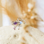 Elegante roestvrij stalen ringen met natuursteen