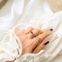 Elegante roestvrij stalen ringen met natuursteen