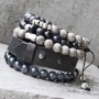 Maak stoere winterse sieraden voor mannen met onder andere natuursteen kralen, DQ metaal en leer.