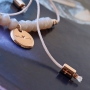 Sieraden set met ethnic look gemaakt van metaal DQ in ros&eacute; goud & macram&eacute; draad! 