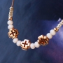 Sieraden set met ethnic look gemaakt van metaal DQ in ros&eacute; goud & macram&eacute; draad! 