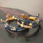 Sieraden set in chique royal blue gecombineerd met metaal DQ goud 