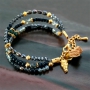 Sieraden set in chique royal blue gecombineerd met metaal DQ goud 