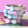 Leuke armbandjes voor de kleintjes van Cuoio met vrolijke cabochons van Polaris Elements.