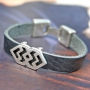 Mannen sieraden in een set met lava kralen, houten kralen, acrylkralen, Cuoio en Divino!