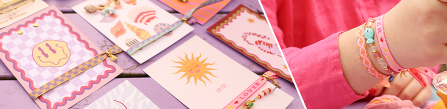 New! Lint met tekst en unieke sieraden kaartjes